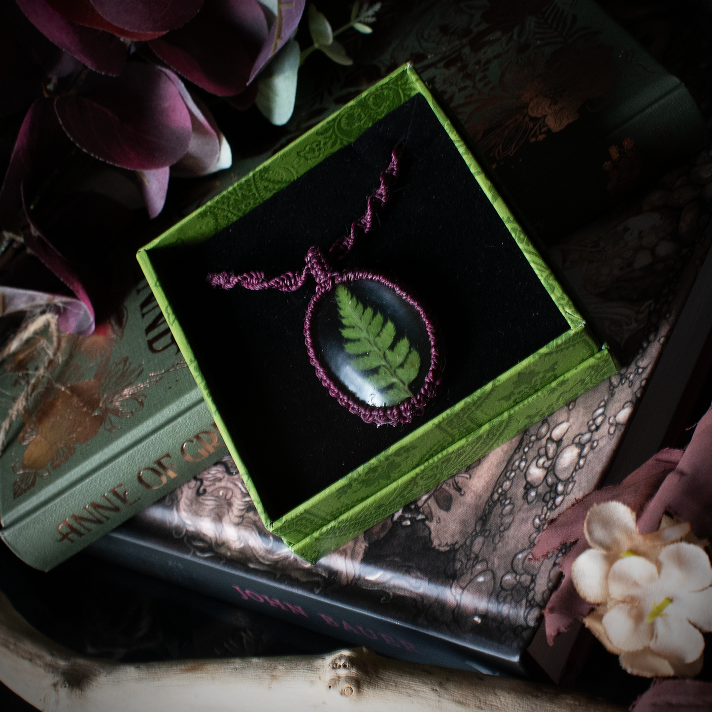 Forest Fern Necklace (Wine)
