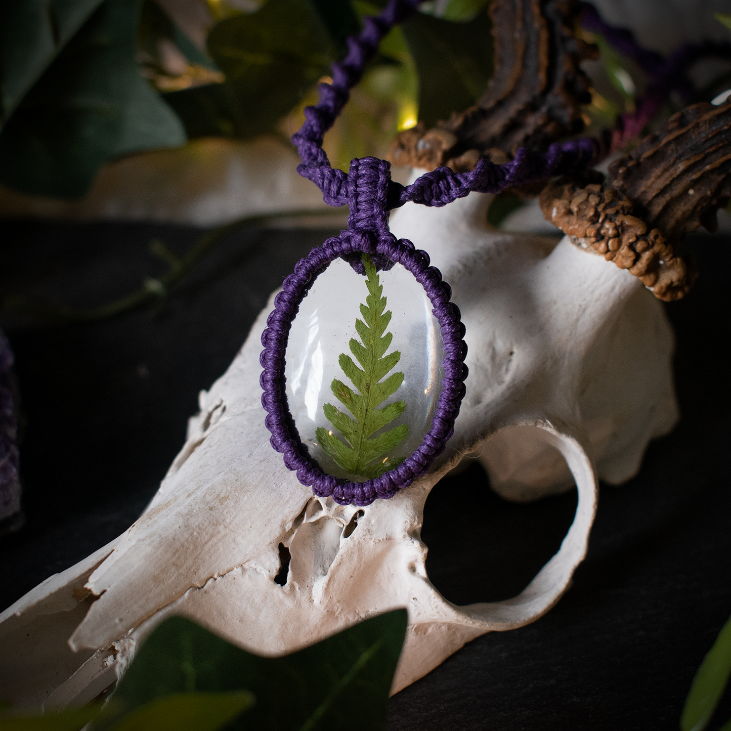 Forest Fern Necklace (Purple)