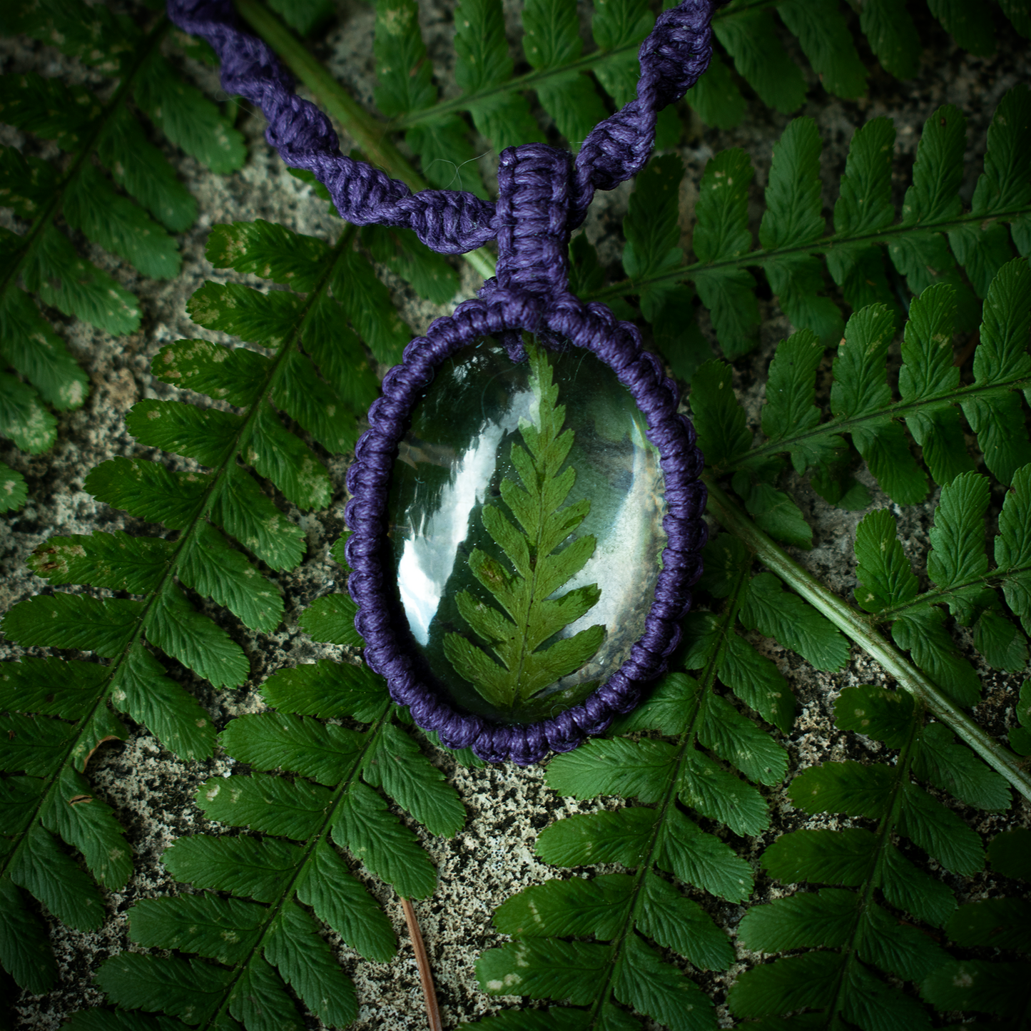 Forest Fern Necklace (Purple)