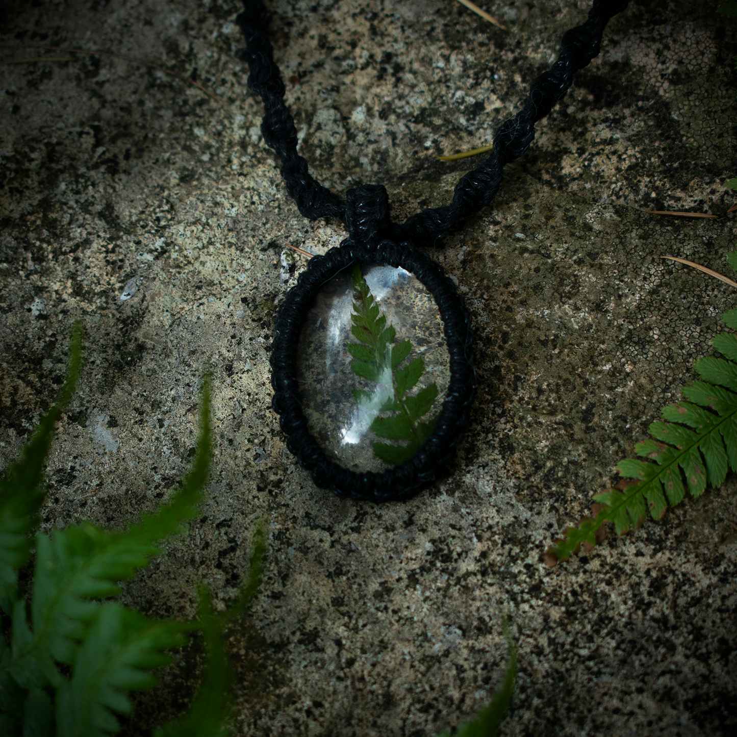 Forest Fern Necklace (Black)