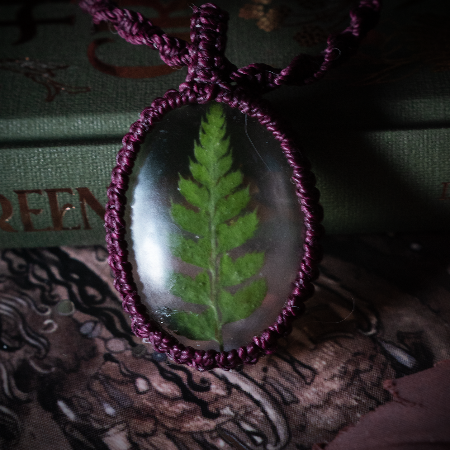 Forest Fern Necklace (Wine)