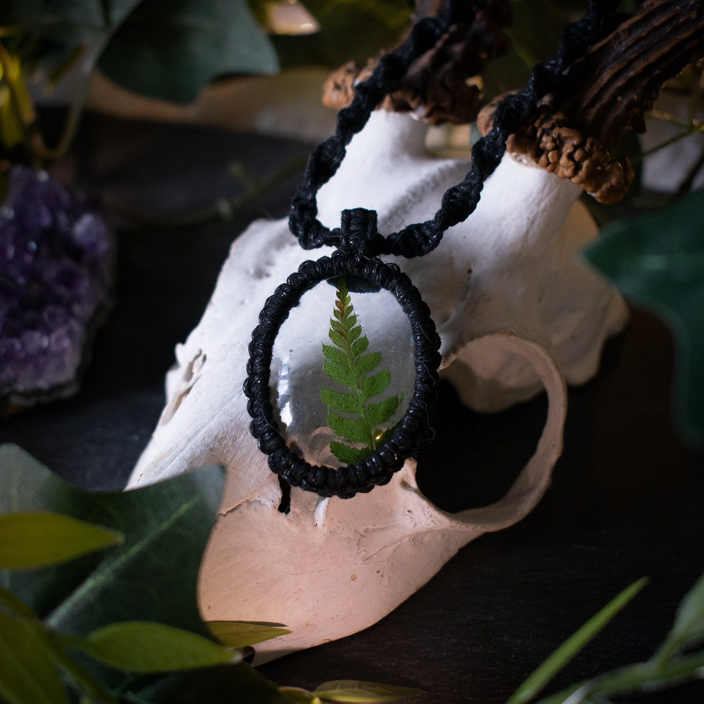 Forest Fern Necklace (Black)