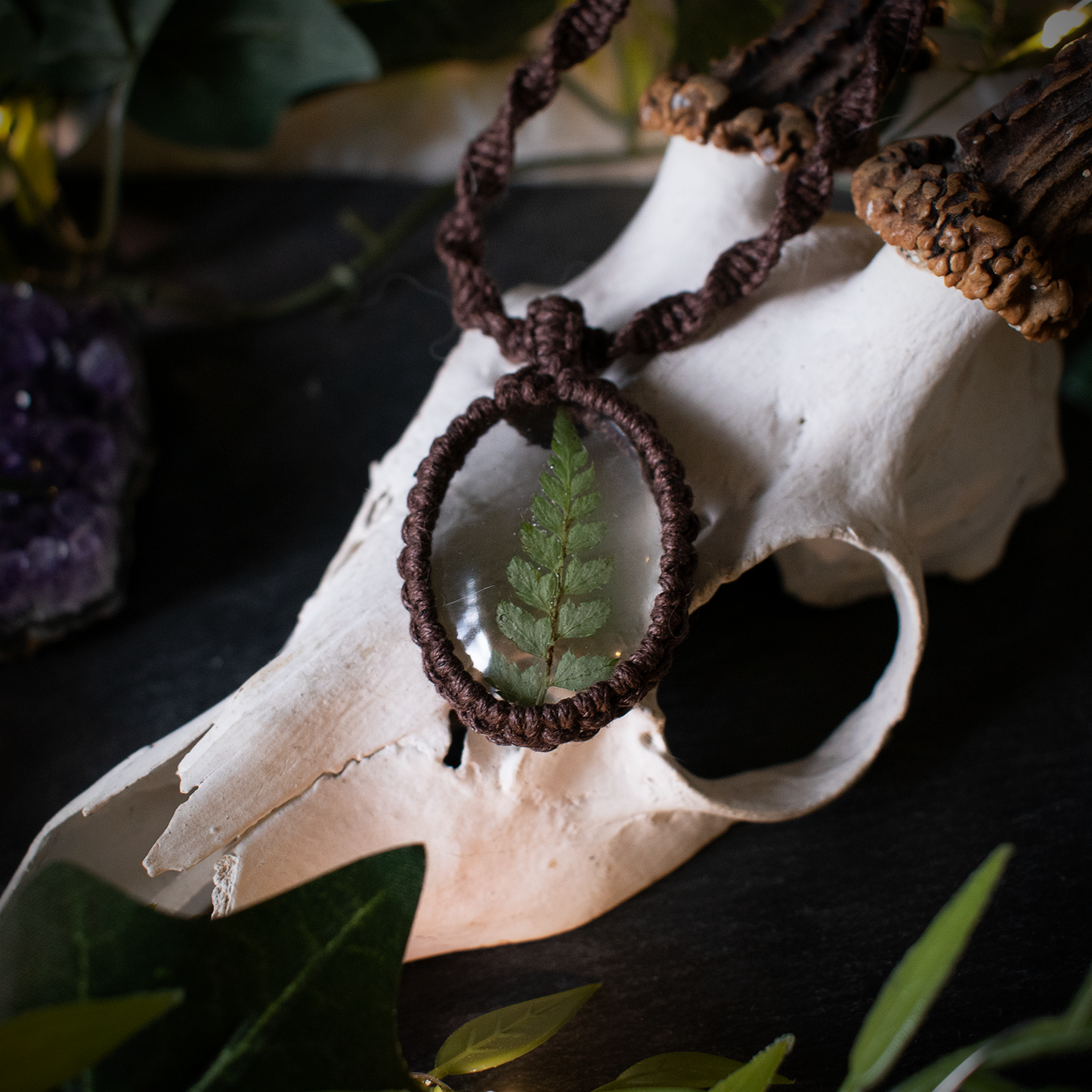 Forest Fern Necklace (Brown)