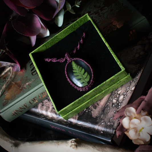 Forest Fern Necklace (Wine)