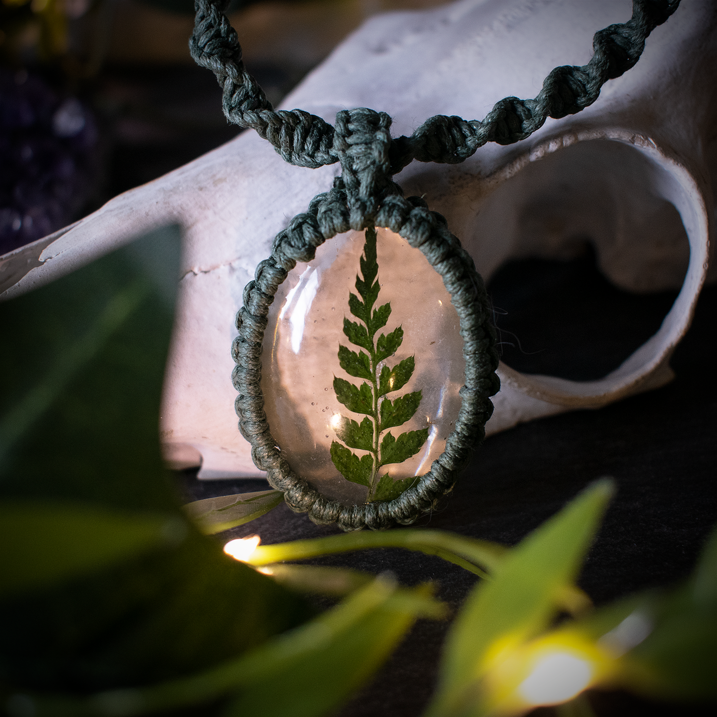 Forest Fern Necklace (Green)