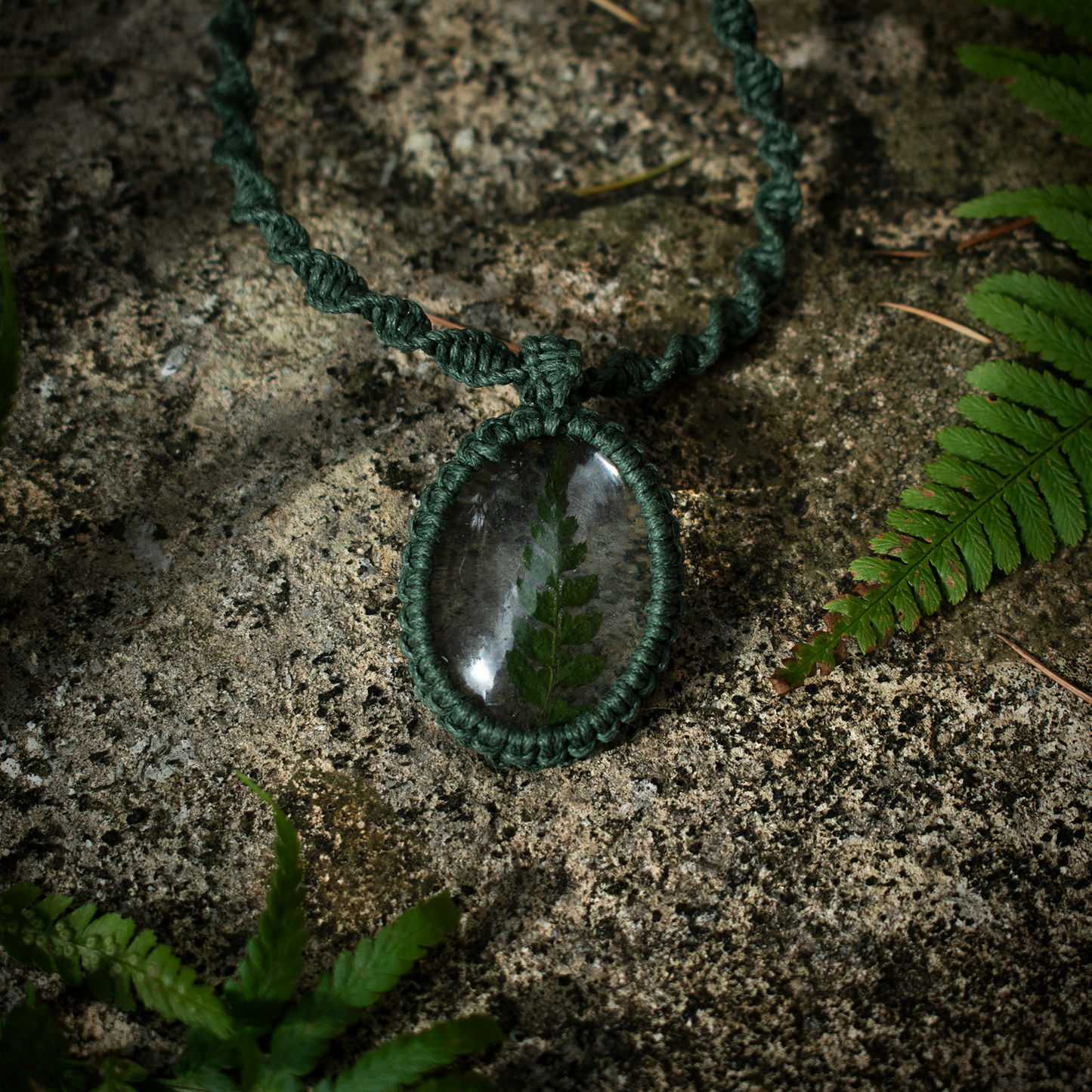 Forest Fern Necklace (Green)