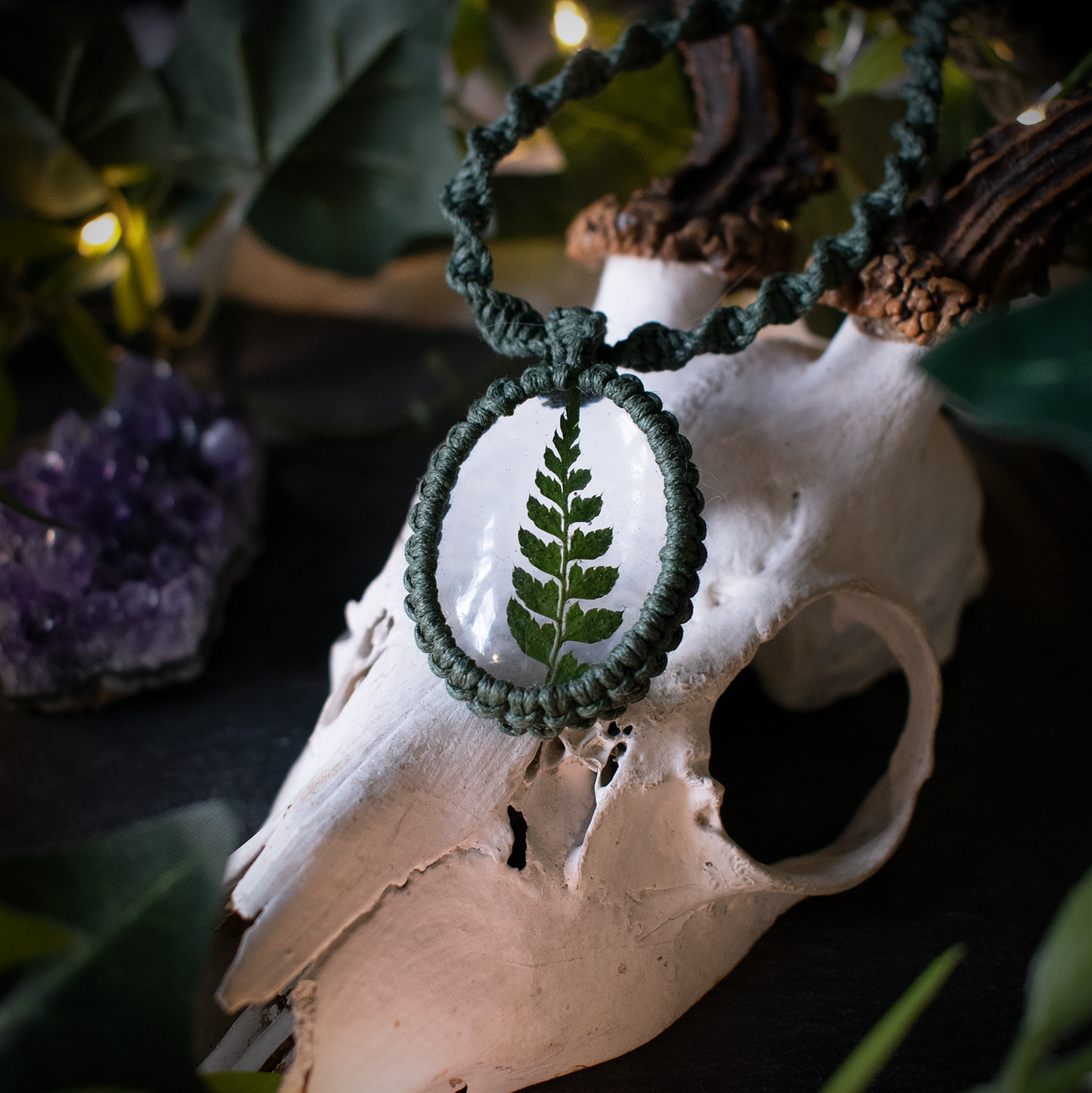 Forest Fern Necklace (Green)
